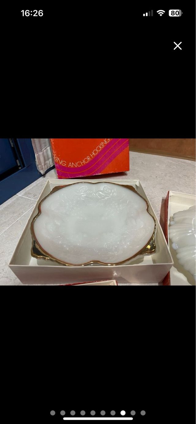 Conjunto 4 piezas vidrio opalino Anchor Hocking