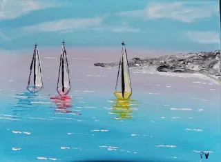 Dipinto Acrilico Veleggiando 30x40