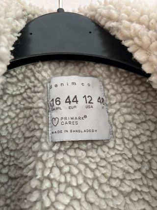 Cazadora vaquera Primark pelito Talla XL/XXL