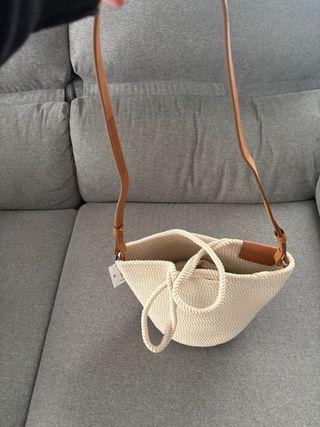 Bolso Cesta Desigual Trenzado Blanco