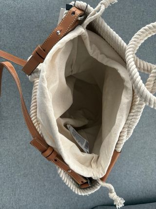 Bolso Cesta Desigual Trenzado Blanco