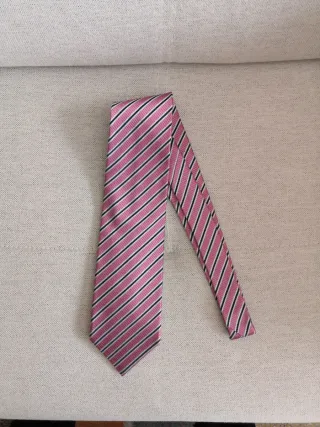 Corbata seda natural a rayas con brillo