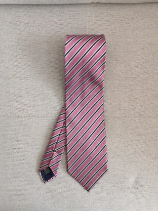 Corbata seda natural a rayas con brillo