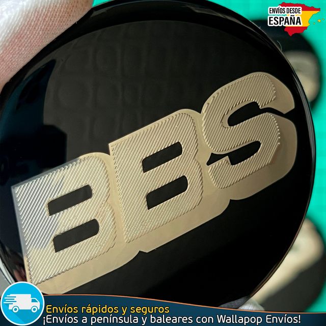 Emblema BBS 70mm Adhesivo Aluminio Tapas Coche