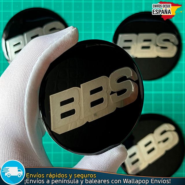 Emblema BBS 70mm Adhesivo Aluminio Tapas Coche