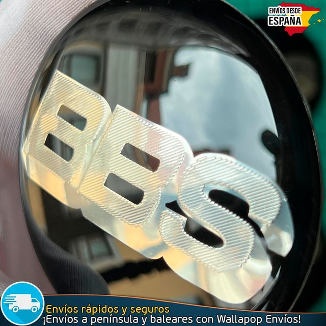 Emblema BBS 70mm Adhesivo Aluminio Tapas Coche