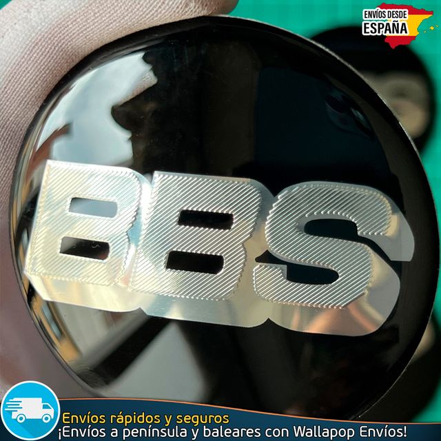 Emblema BBS 70mm Adhesivo Aluminio Tapas Coche