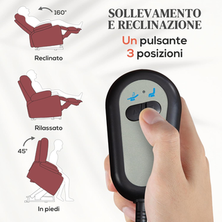 Poltrona Alzapersona Reclinabile con Poggiapiedi e