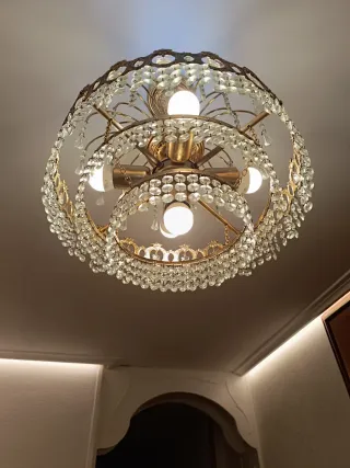 Lámpara de techo de cristal