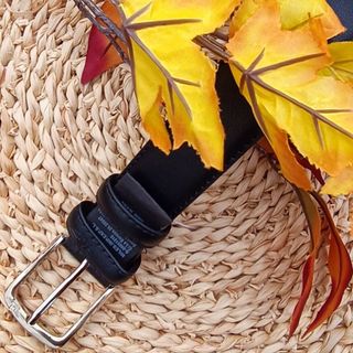 CINTURÓN NEGRO PIEL DISEÑO ITALIANO 110cm