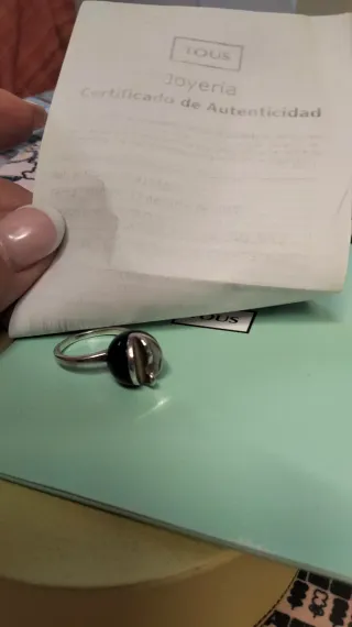 Anillo Tous Plata 925 Negro