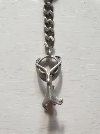 Portachiavi gatto argento vintage anni '70