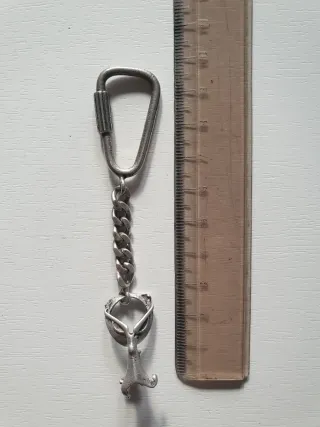 Portachiavi gatto argento vintage anni '70