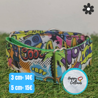 Collar Perro Martingale/Clic 3/5cm Graffiti