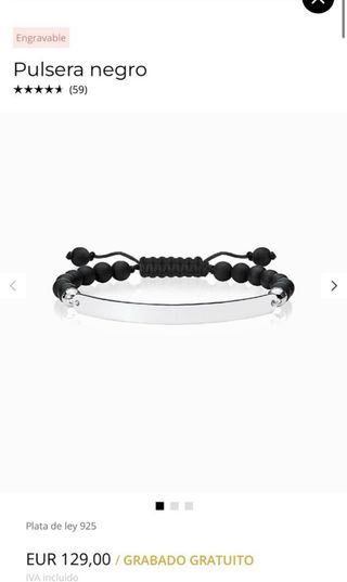 Pulsera Thomas Sabo Negra/Plata