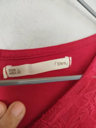 Jersey mujer rojo encaje