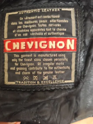 Chaqueta Piel Vintage Chevignon Negra