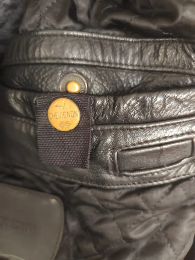 Chaqueta Piel Vintage Chevignon Negra