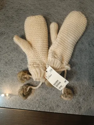 Manoplas H&M Beige Mujer Talla Única