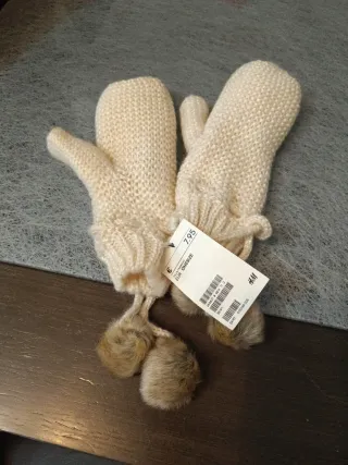 Manoplas H&M Beige Mujer Talla Única