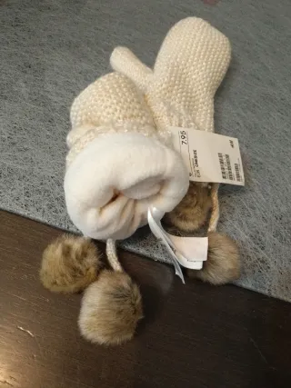 Manoplas H&M Beige Mujer Talla Única