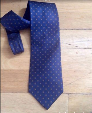 Corbata de seda italiana azul con estampado