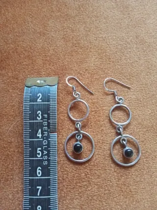 Pendientes Plata 925 Aro Negro