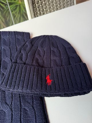 Gorra y bufanda Ralph Lauren azul