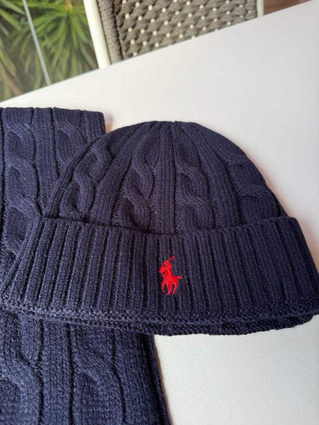 Gorra y bufanda Ralph Lauren azul