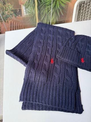 Gorra y bufanda Ralph Lauren azul