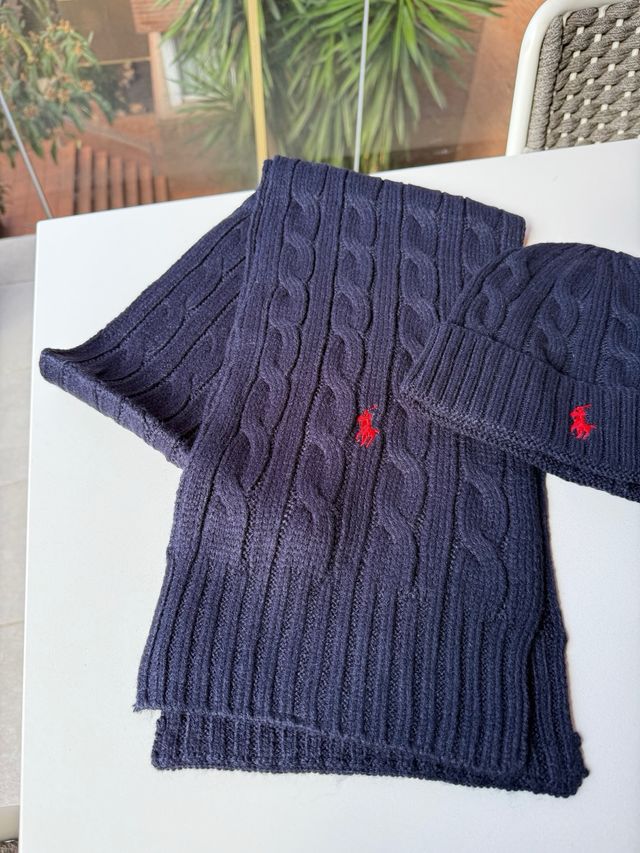 Gorra y bufanda Ralph Lauren azul