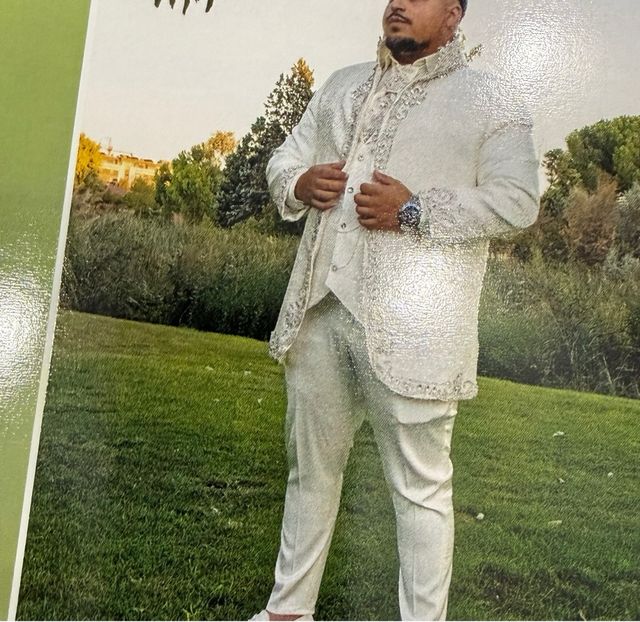 Traje Gitano Novio Blanco/Oro Talla 64