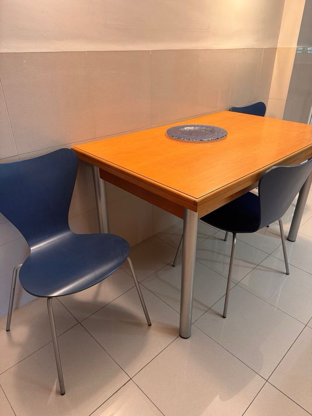 Mesa extensible con 6 sillas