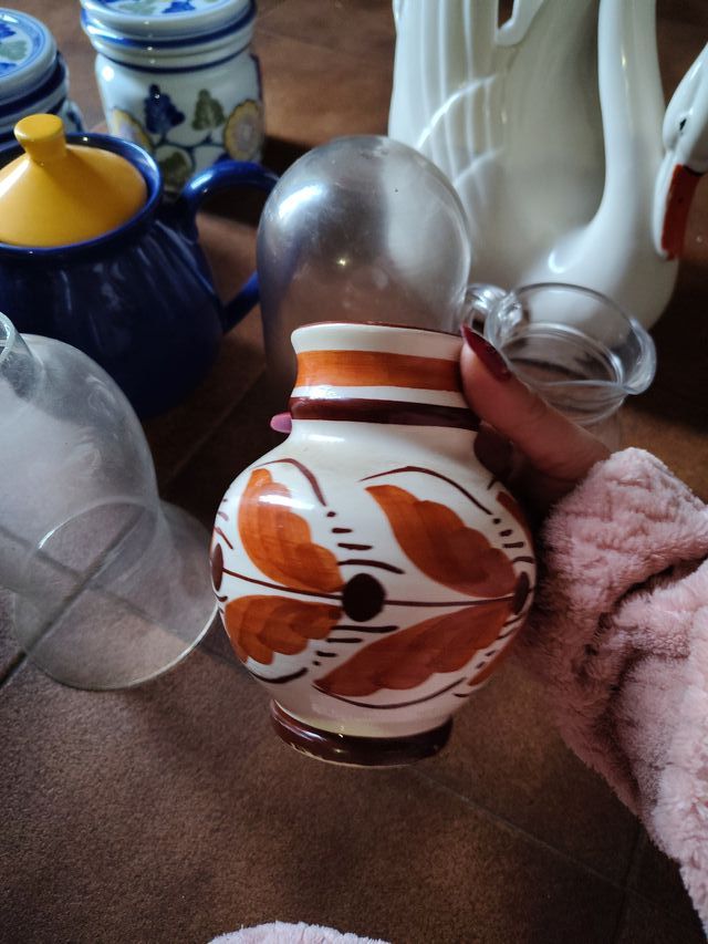 Jarrón de porcelana con tapa de todo en lote 11