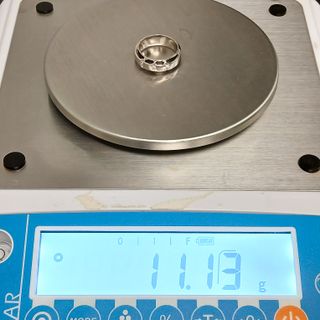 Sortija Ancha Oro Blanco 6 Brillantes