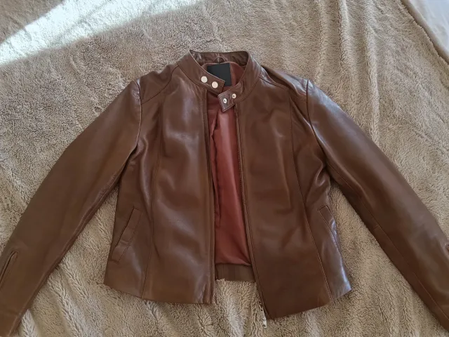 Chaqueta de piel Mango Talla M