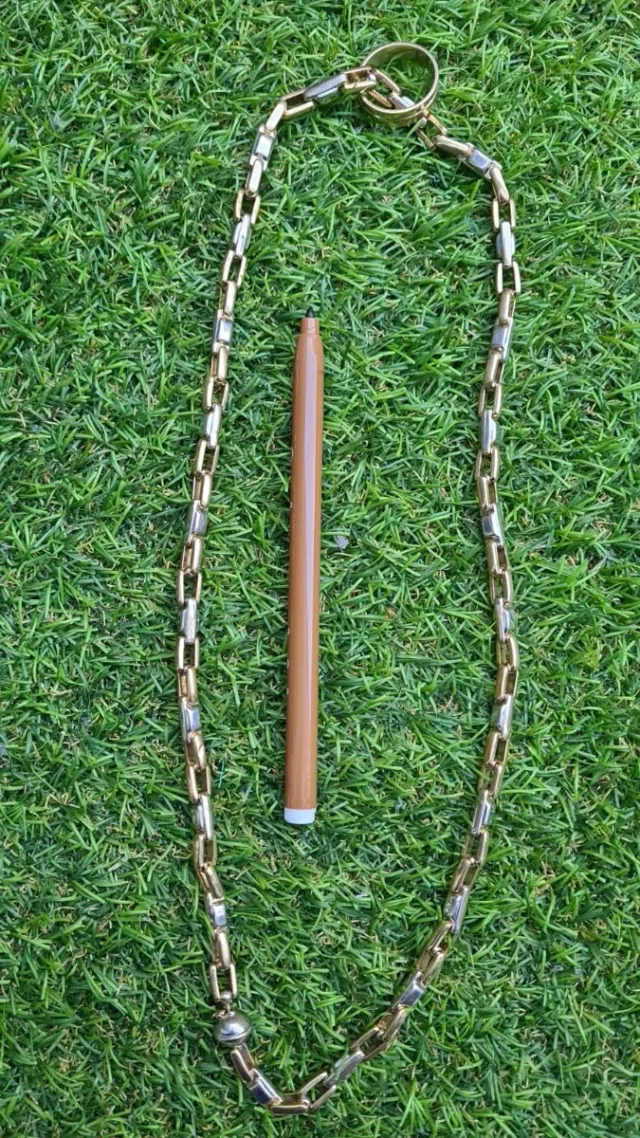 Cadena oro blanco y amarillo 18K 60cm para hombre