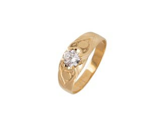 anillo oro 18k con piedra con circonita