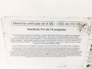 portatil apple apple macbook pro m3 8-core 4.0 14 (10gpu) (2023) (a2918)