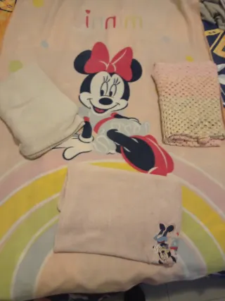 Lotto 4 coperte morbide bimba culla passeggino e l