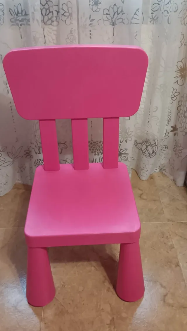Mesa y Silla Infantil Ikea Rosa