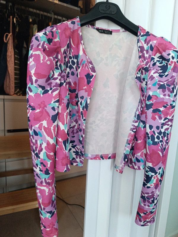 Giacca corta donna fantasia fucsia