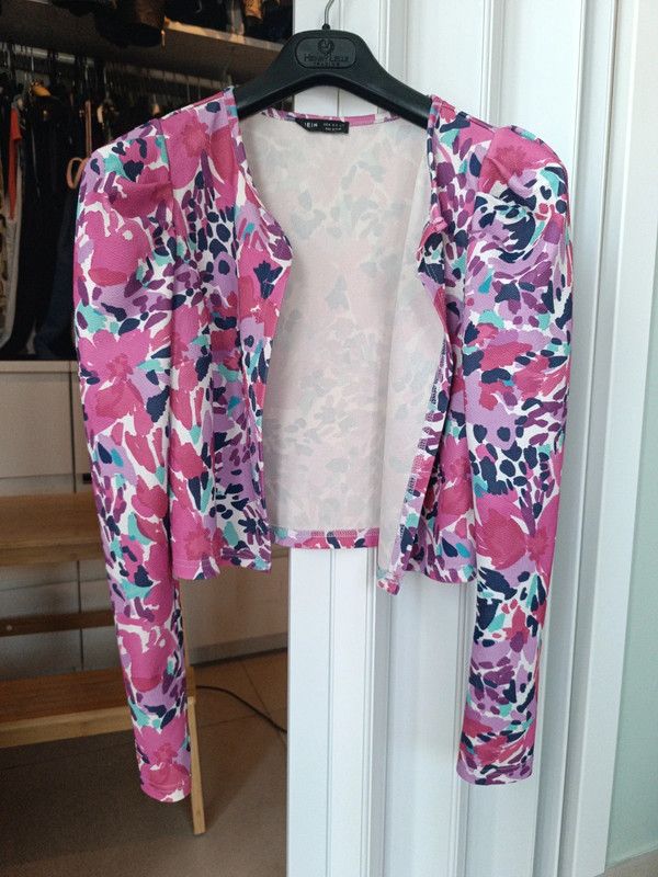 Giacca corta donna fantasia fucsia