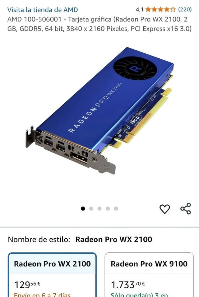 AMD Radeon Pro WX 2100 - Tarjeta gráfica