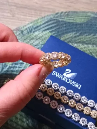 Anillo Dorado con Cristales Elements Swarovski