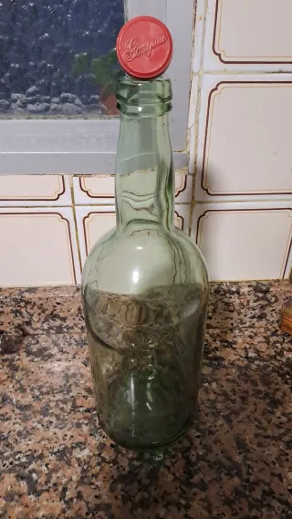 Botella Damajuana Antigua Vidrio Verde
