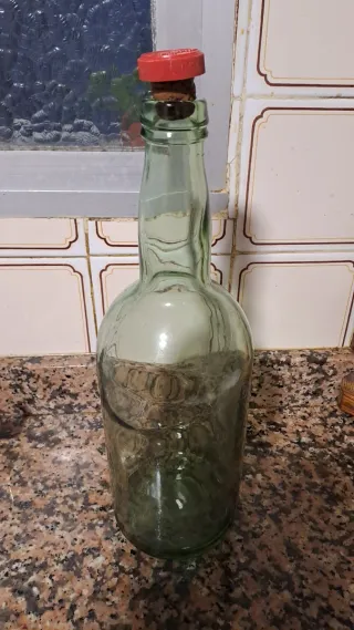 Botella Damajuana Antigua Vidrio Verde