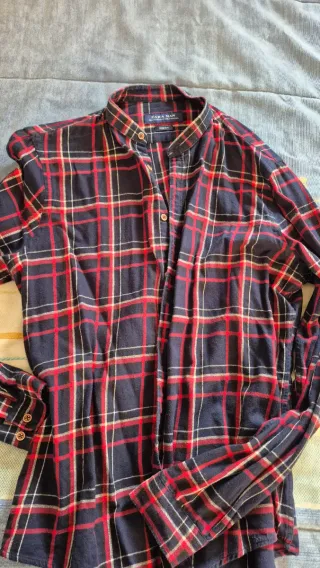 Camisa Zara cuadros azul y rojo