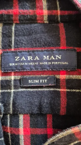 Camisa Zara cuadros azul y rojo
