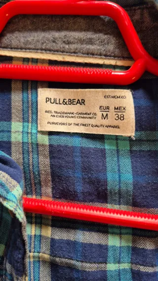 Camisa de cuadros azul y verde